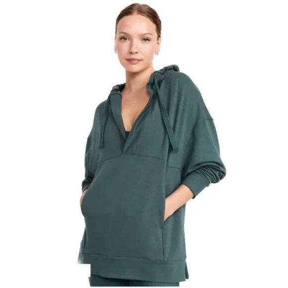 Old Navy JADE Green 2X Oversized Live-In French-Terry Tunic Hoodie - Picture 1 of 11